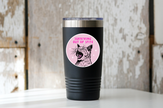 Surviving Out of Spite Sticker - cat, kitten, pet, funny