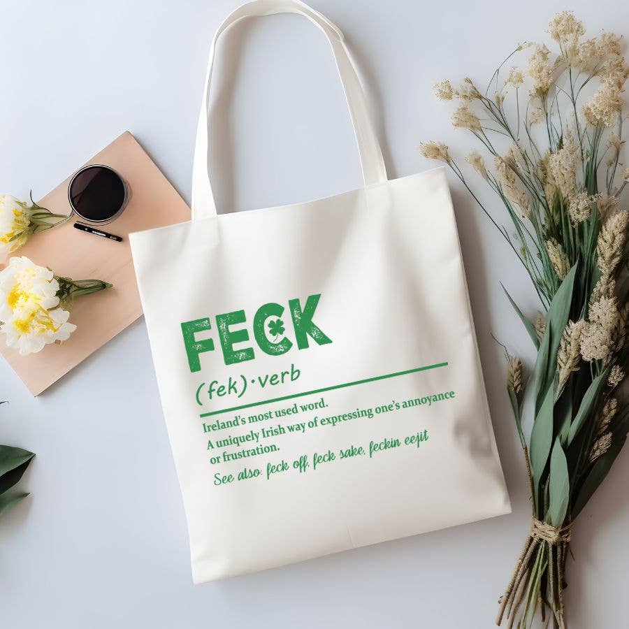 Feck Irish St. Patrick's Day Funny Canvas Tote Bag