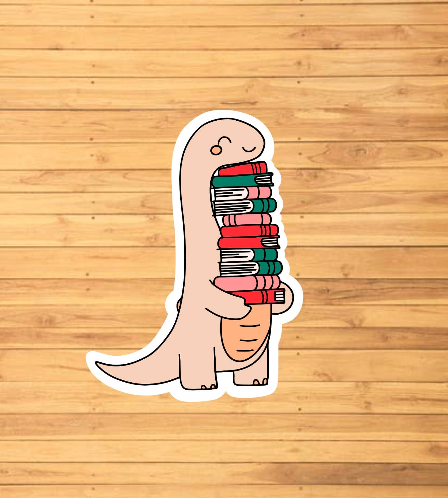 Dinosaur With Books Sticker