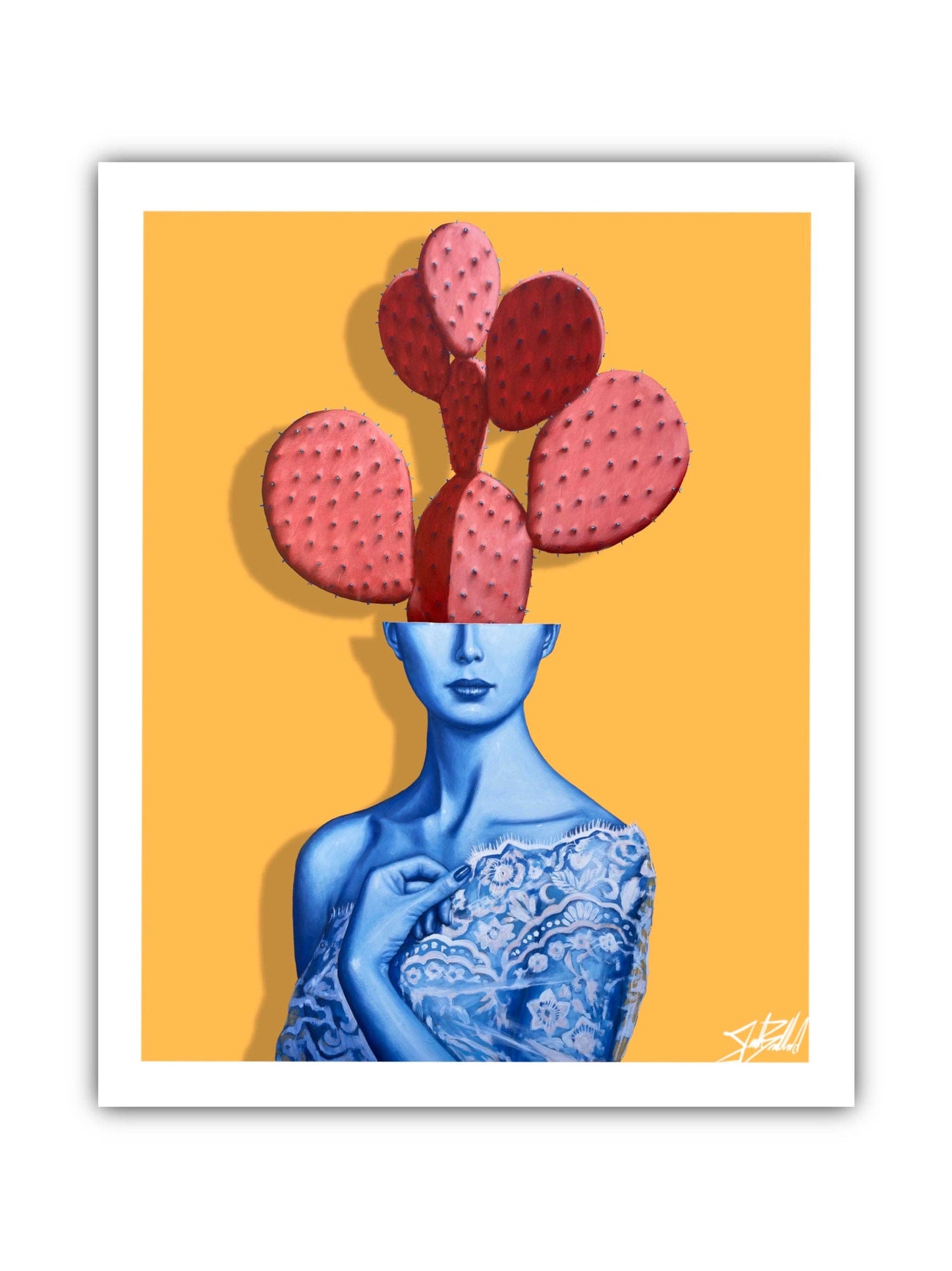 Yellow Lady Paper Print