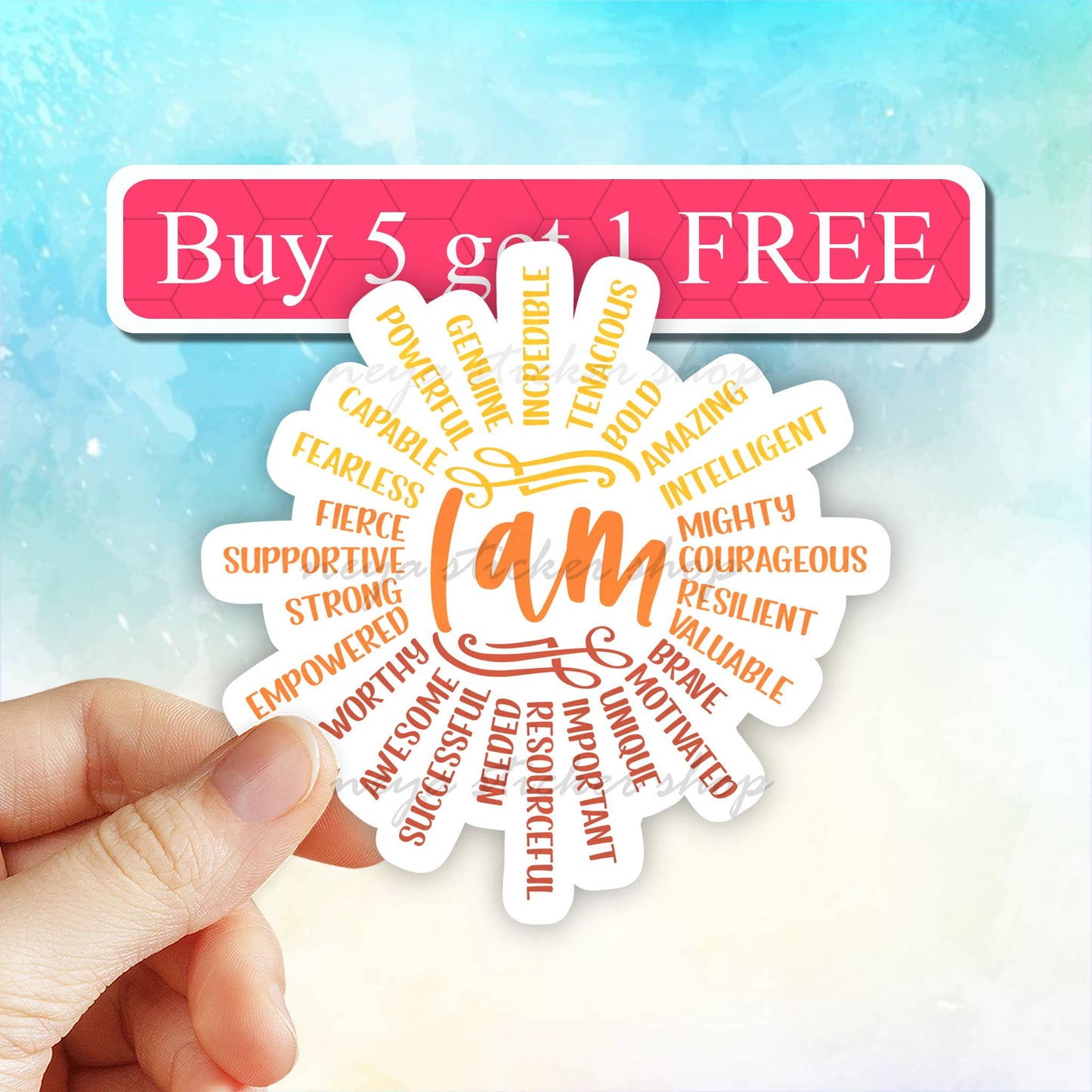 Positive Affirmations Sticker, Motivational, Inspirational