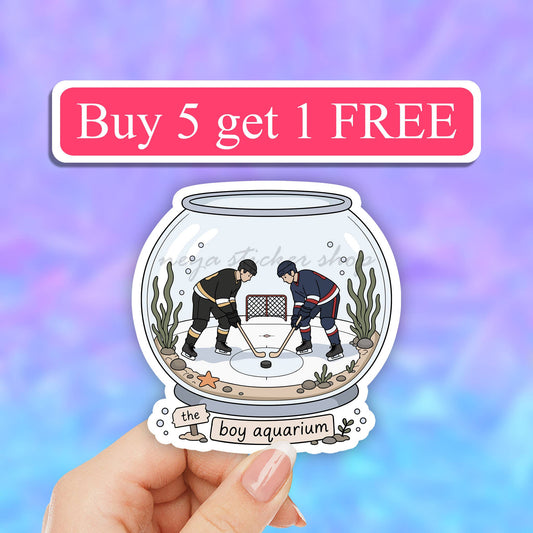 The Boy Aquarium sticker, Hockey Romance era, Bookish Sports