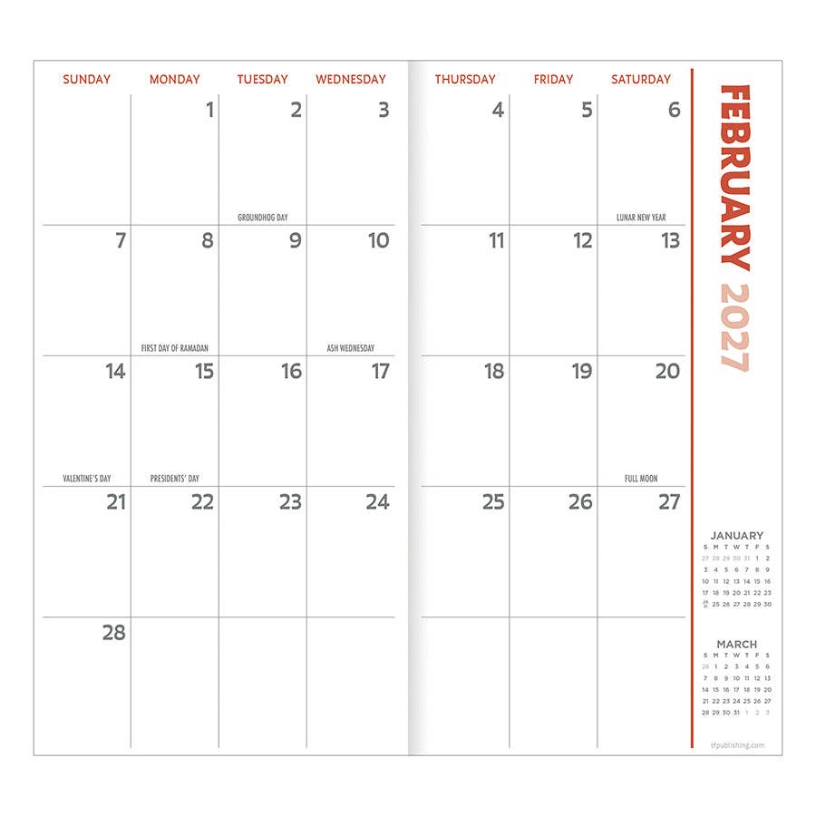 2027-2028 Maximal Mirage Small Monthly Pocket Planner