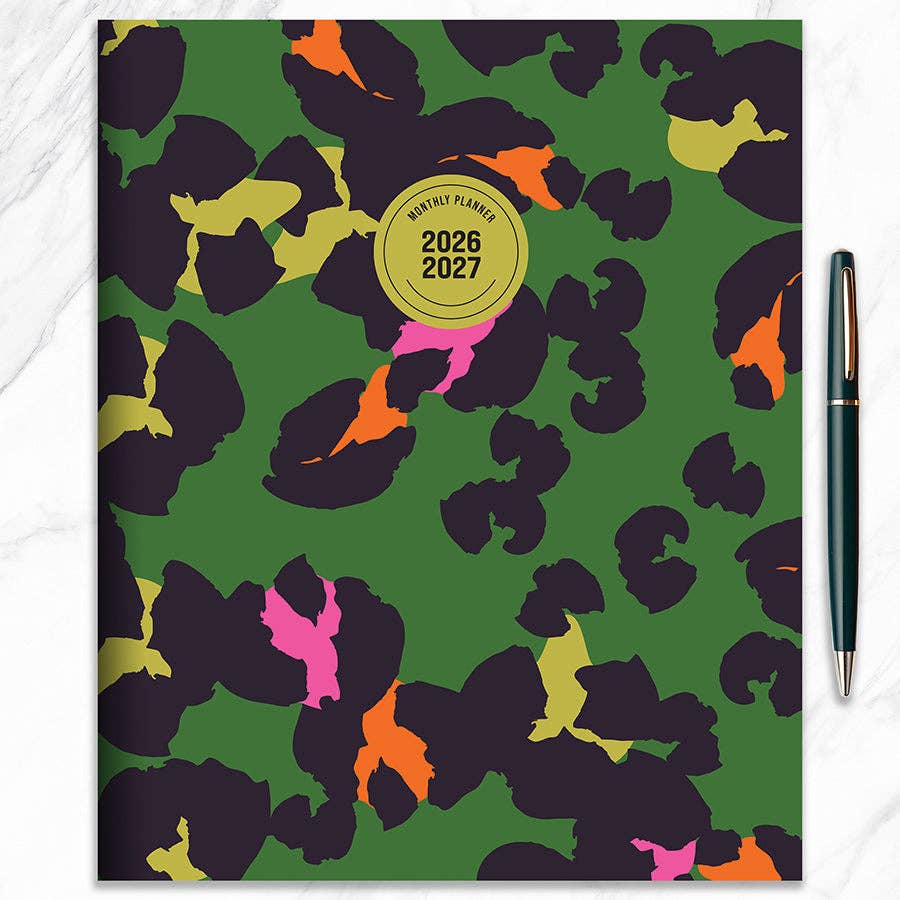 July 2026 - June 2027 Lucky Leopard Large Monthly Planner