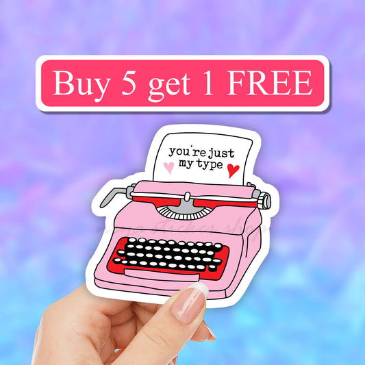 You're just my type funny typewriter valentine's day sticker