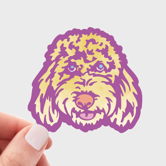 Doodle Sticker - golden retriever, poodle, dog, pet store