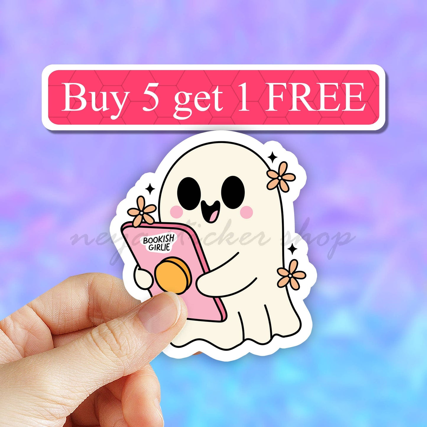 Book stickers, Ghost book sticker, car vinyl, waterproof