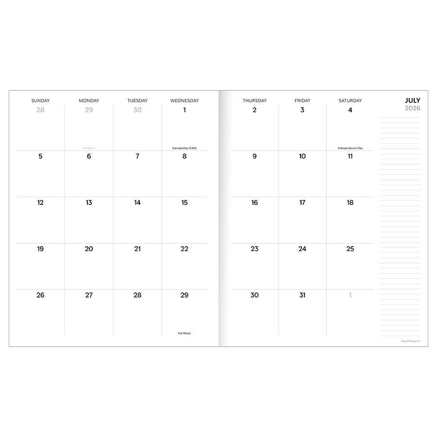 July 2026 - June 2027 Lucky Leopard Large Monthly Planner