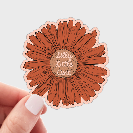 Silly Little Cunt Sticker - boho, daisy, funny, cute, shop