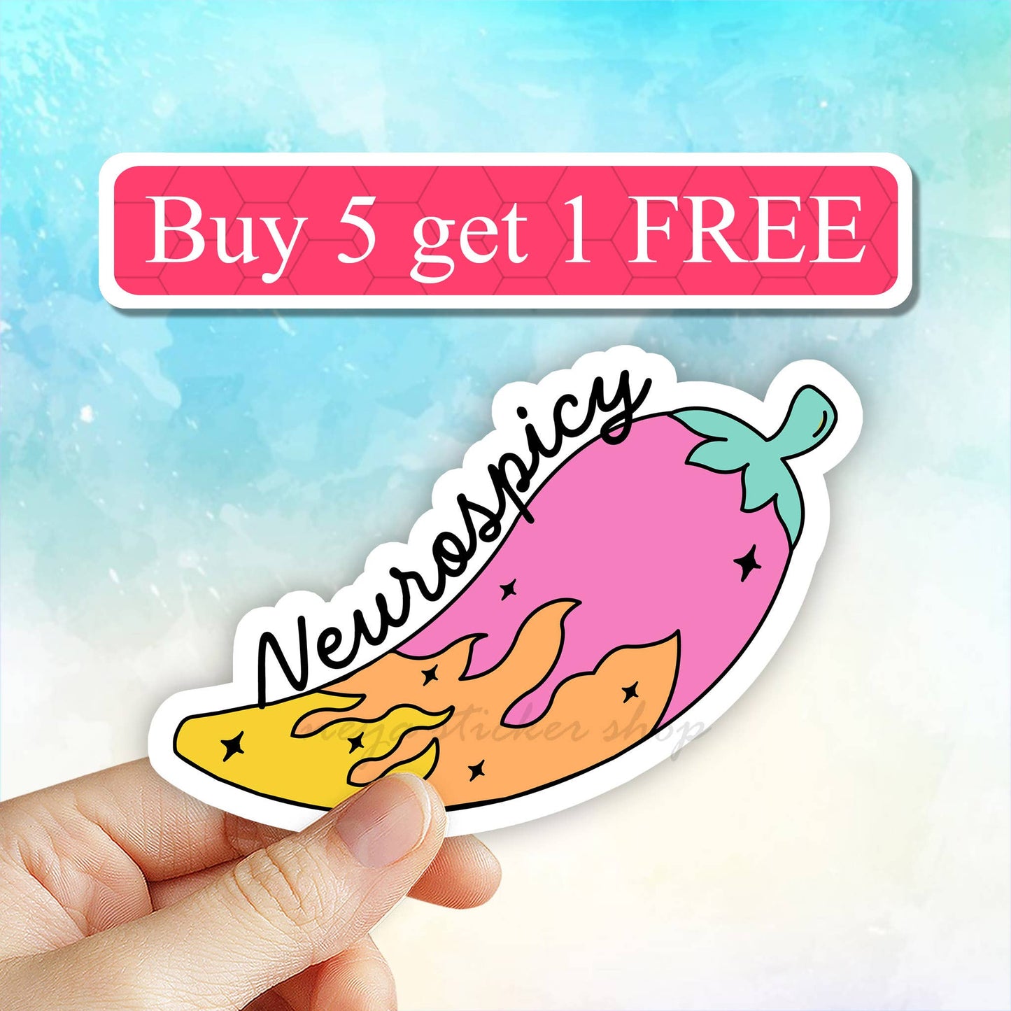 Neurospicy sticker, ADHD, neuro diversity, autism, decal