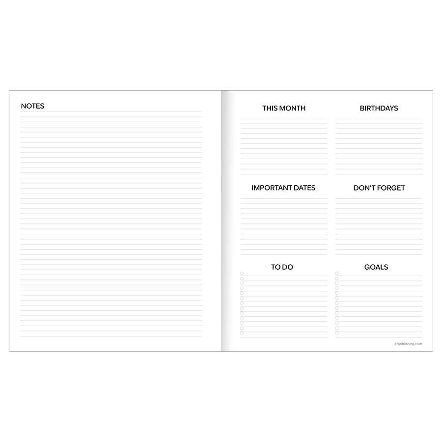 July 2026 - June 2027 Fully Floral Medium Monthly Planner