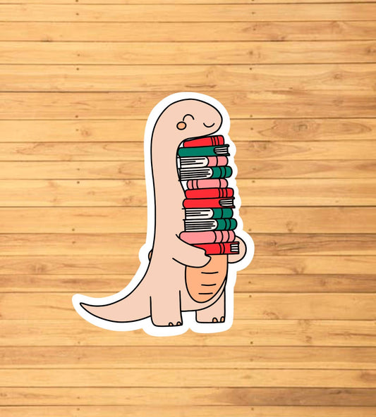 Dinosaur With Books Sticker