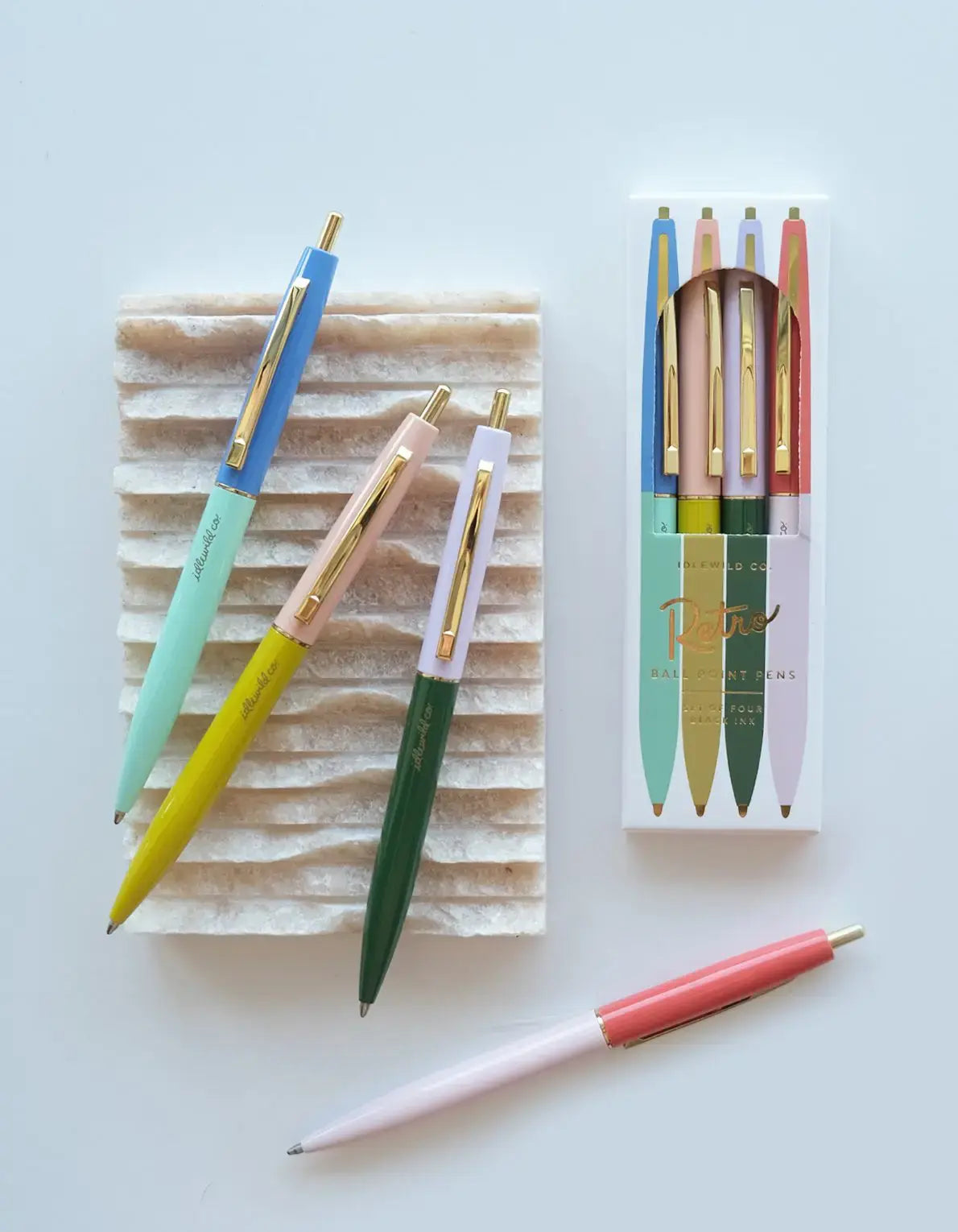 Retro Pen Set of Four | Rainbow